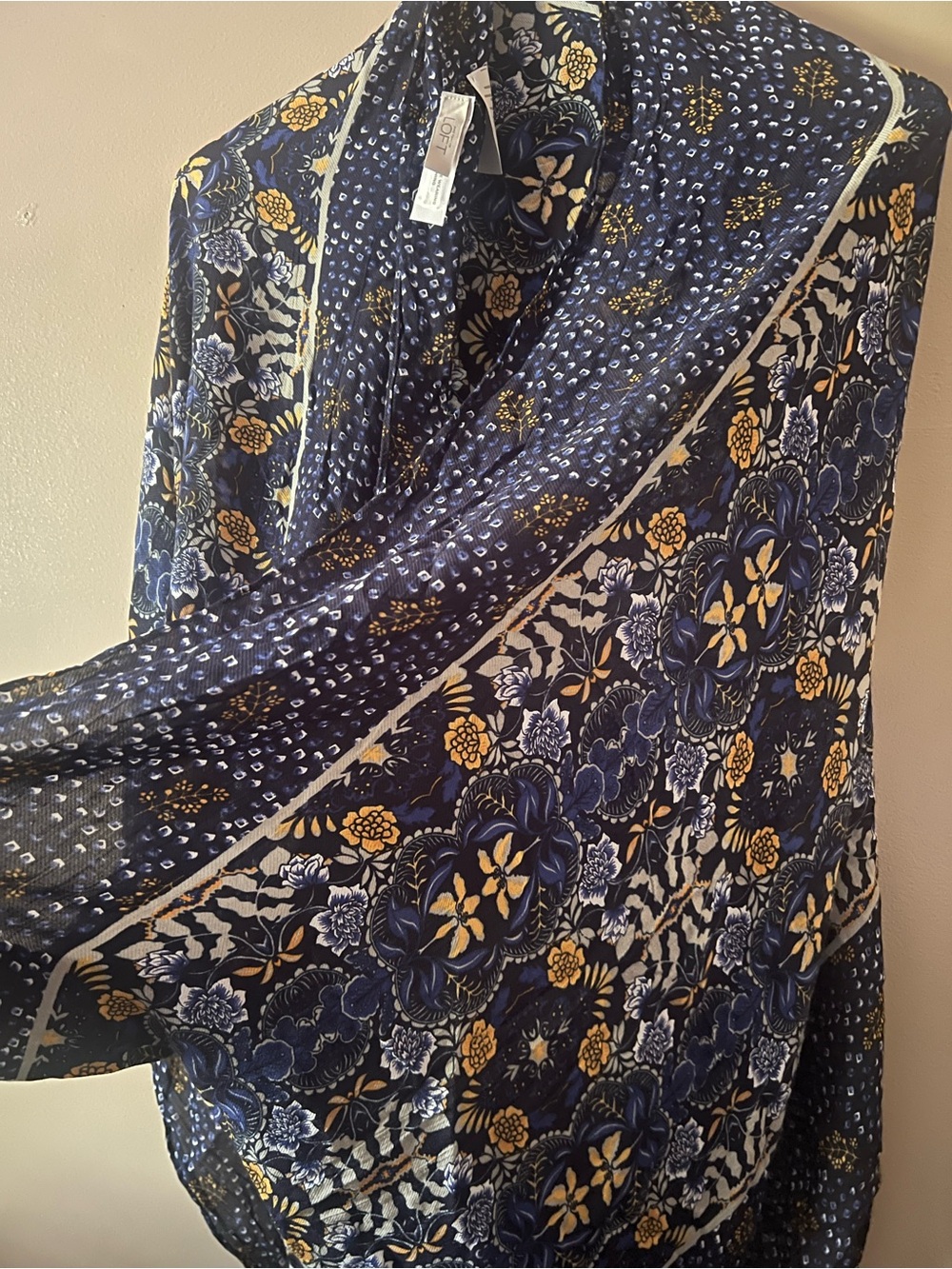 Loft Floral Scarf infinity bohemian chic wrap scandi preppy Anthropologie